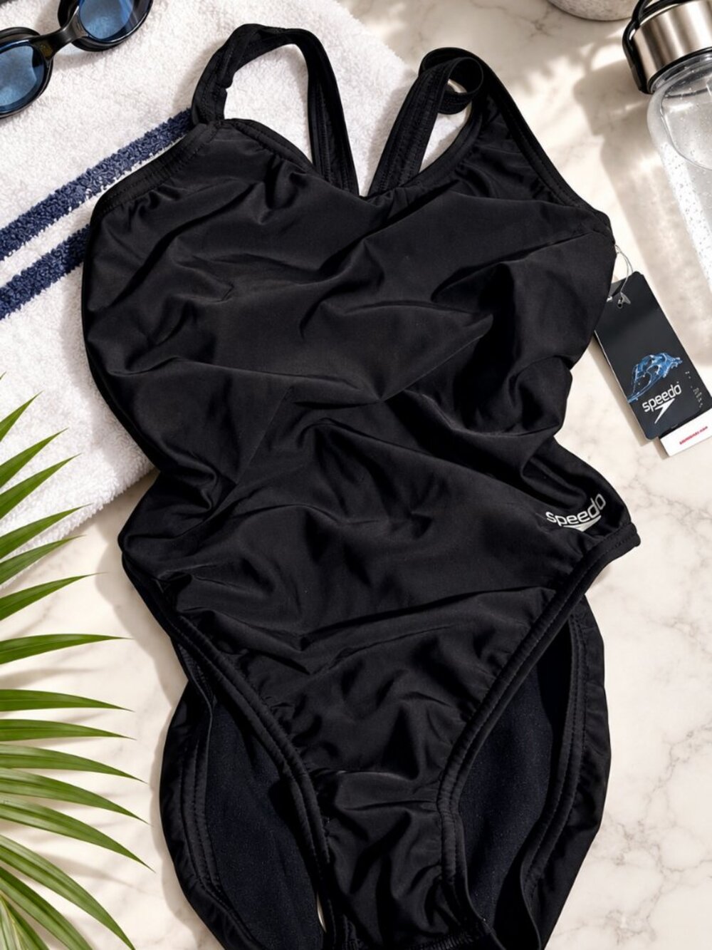 Speedo Women's Black One-Piece Swimsuit Size 8/34 NWT